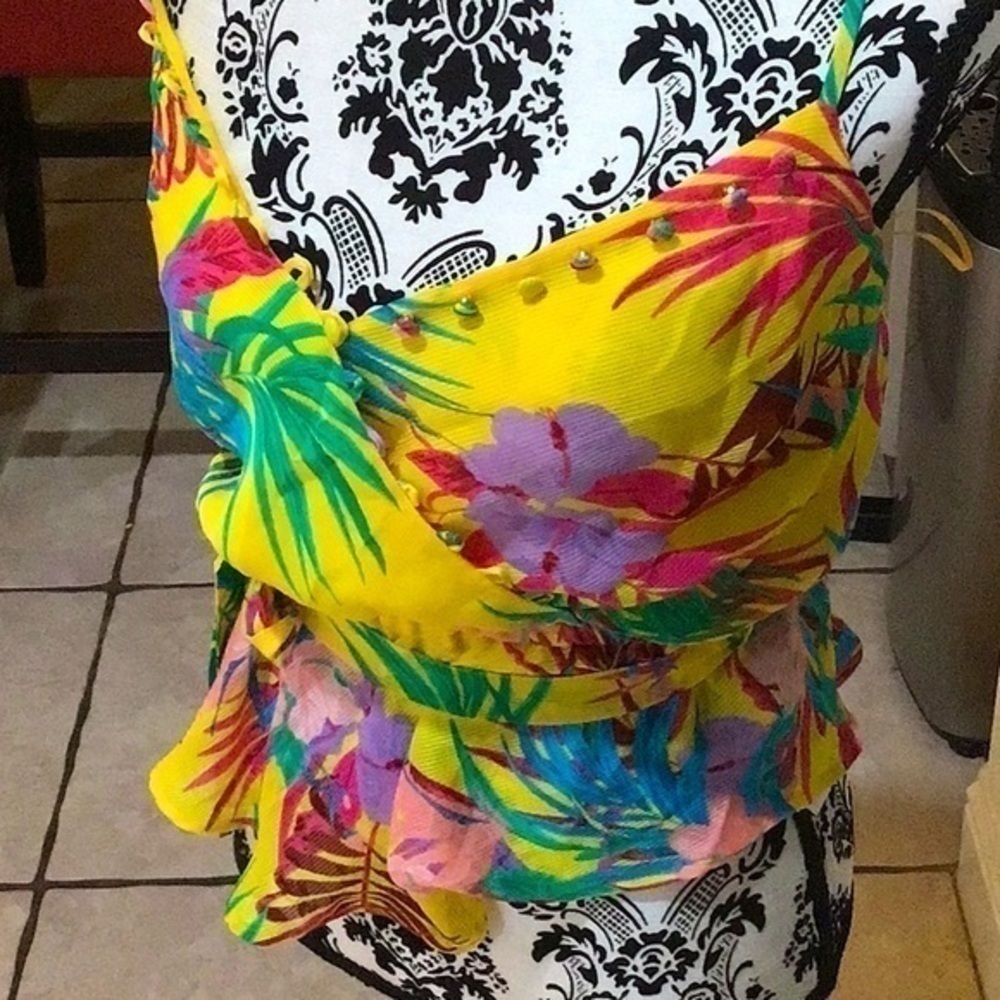 GUESS, yellow blouse, size XS - Picture 3 of 7